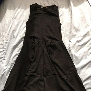 Linen Cotton Maxi Dress (xs, black)